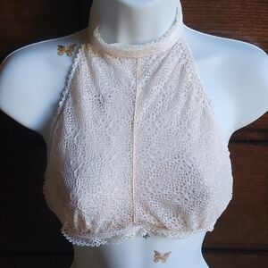 Medium Victoria's Secret Cream Lace Halter Bralette